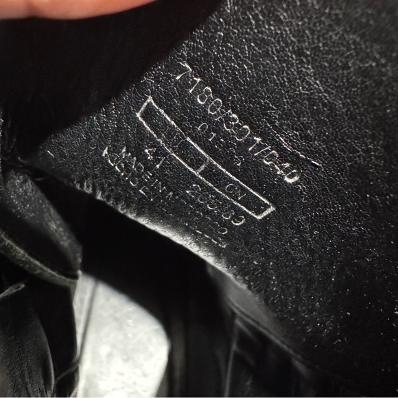 Zara Black Leather Biker Boots Size 41 10 Studded Motorcycle Chunky Lug Sole - Picture 9 of 10